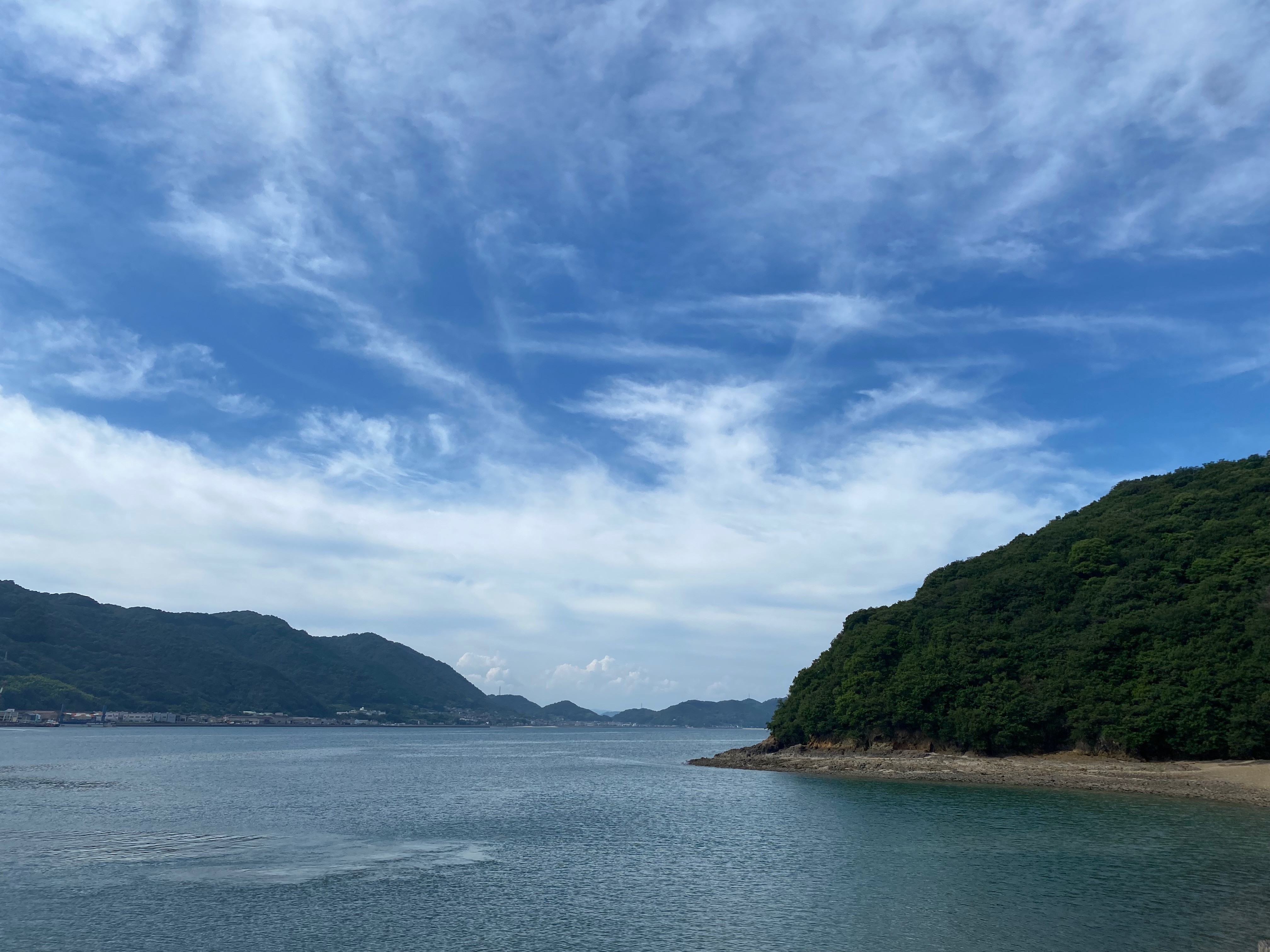 仙酔島の砂浜と海