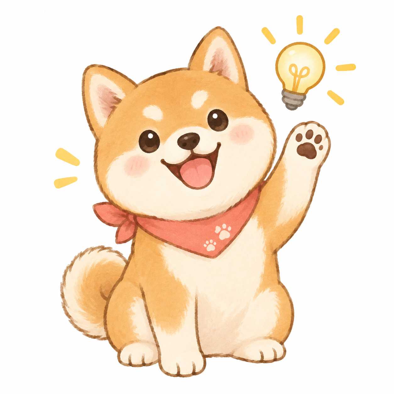 ひらめいた柴犬