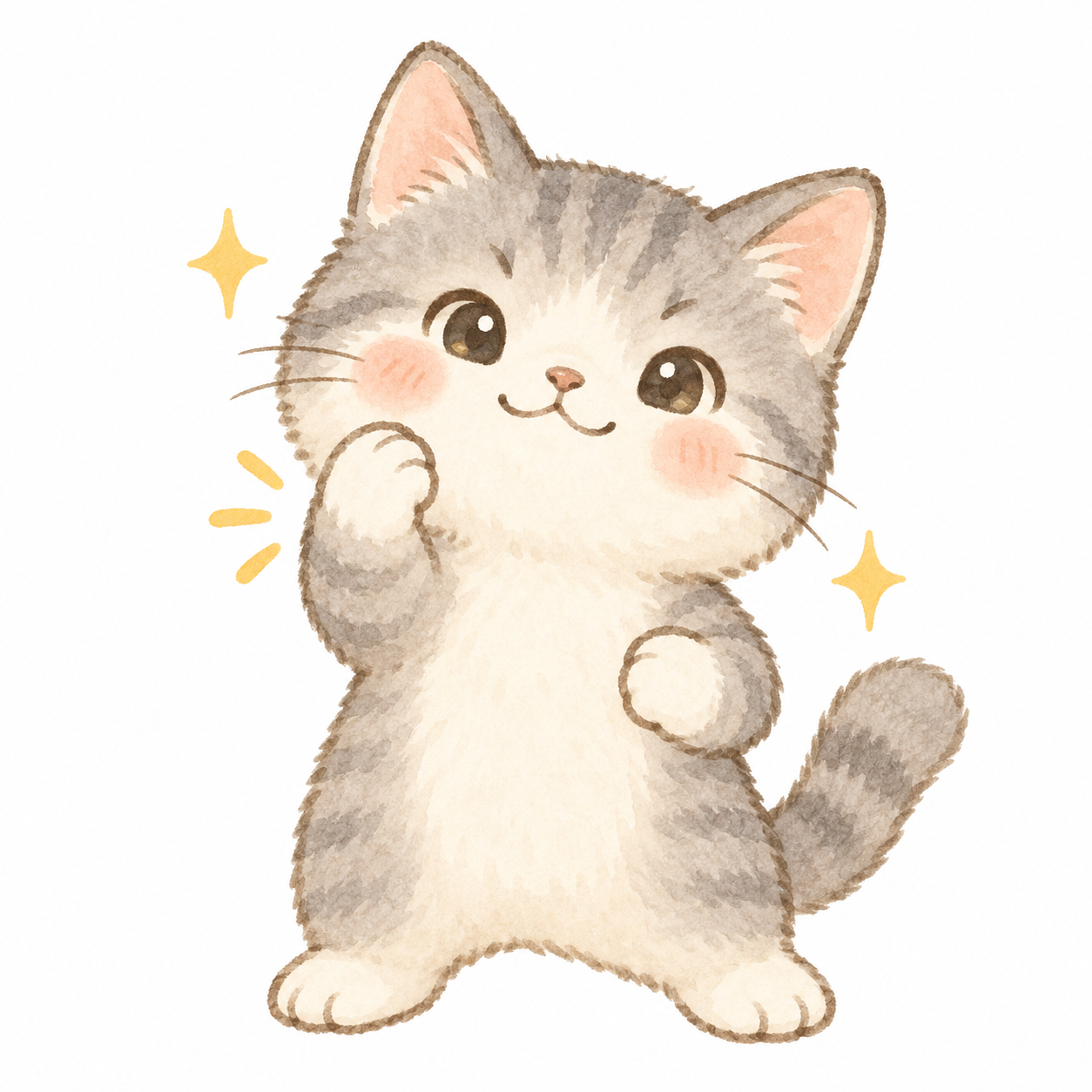 ガッツポーズのねこ
