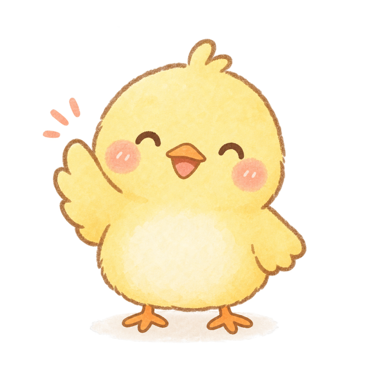 手を振るひよこ
